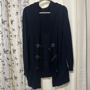 Banana Republic Navy Blue Hooded Cardigan